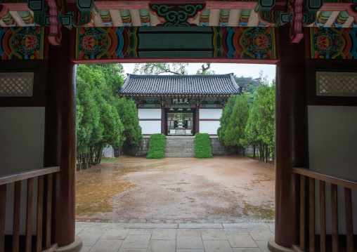 Kwangbok temple entrance, Pyongan Province, Pyongyang, North Korea