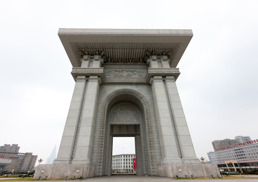 The arch of triumph was built to commemorate the Korean resistance to japan from 1925 to 1945, Pyongan Province, Pyongyang, North Korea