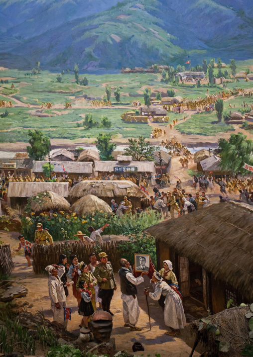 The battle of taejon diorama in the victorious fatherland liberation war museum, Pyongan Province, Pyongyang, North Korea