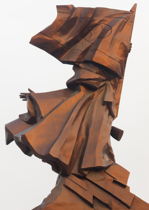North Korean statue of a soldier in the victorious fatherland liberation war museum, Pyongan Province, Pyongyang, North Korea