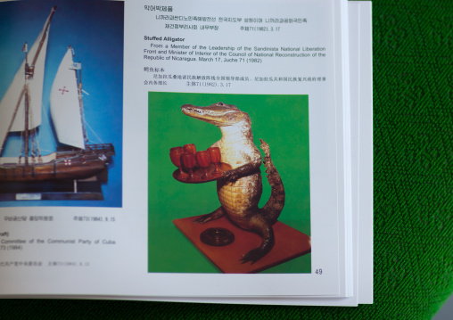 Stuffed alligator sandinista gift to Kim il Sung in the international friendship exhibition, Hyangsan county, Mount Myohyang, North Korea
