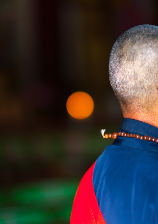 North Korean monk head in Pohyon-sa Korean buddhist temple, Hyangsan county, Mount Myohyang, North Korea