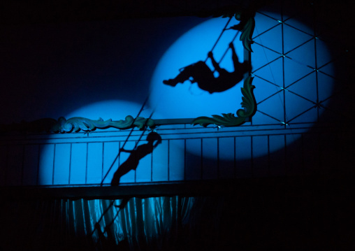 North Korean acrobats in a circus, Pyongan Province, Pyongyang, North Korea
