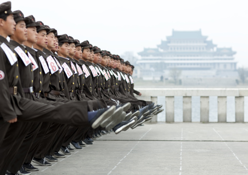 North Korean army parade on Kim il Sung square, Pyongan Province, Pyongyang, North Korea