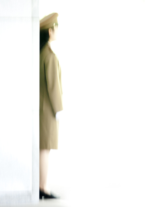 North Korean soldier woman in Kumsusan memorial palace, Pyongan Province, Pyongyang, North Korea
