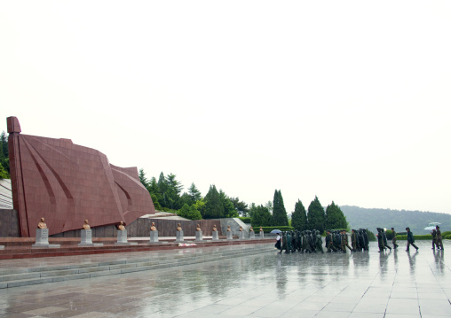 Giant stone flag of the Taesongsan revolutionary martyr's cemetery, Pyongan Province, Pyongyang, North Korea