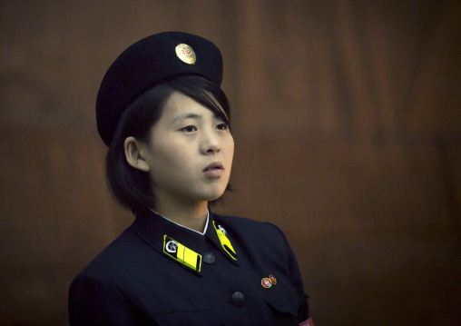 North Korean subway employee, Pyongan Province, Pyongyang, North Korea