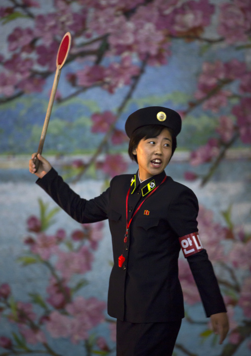 North Korean subway employee, Pyongan Province, Pyongyang, North Korea