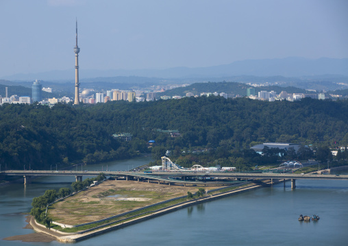 City from the top of the Juche tower, Pyongan Province, Pyongyang, North Korea