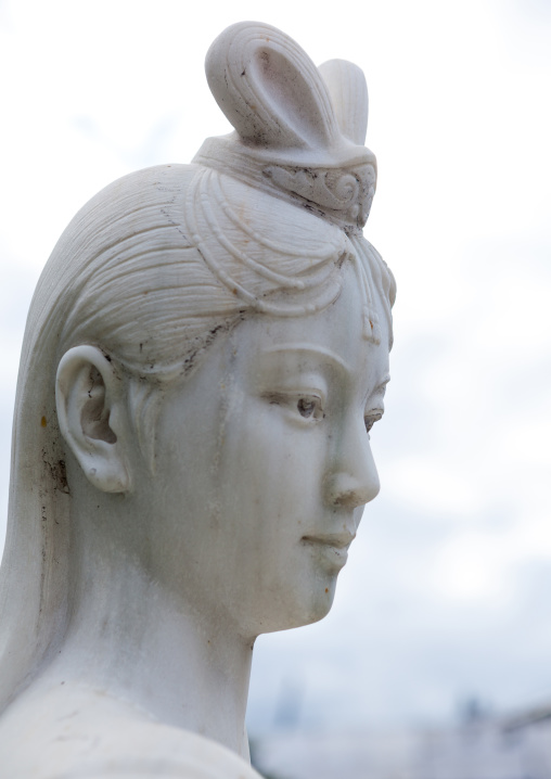 Woman head statue in Mansudae fountain park, Pyongan Province, Pyongyang, North Korea