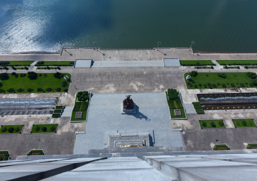 View from the Juche tower on Taedong river, Pyongan Province, Pyongyang, North Korea