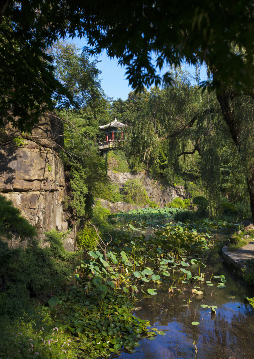 Korean pavillon in a park, Pyongan Province, Pyongyang, North Korea