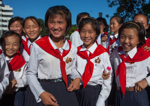 North Korean pioneers in the Songdowon international children's camp, Kangwon Province, Wonsan, North Korea