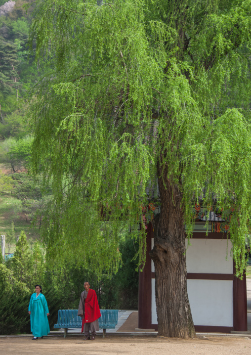 North Korean people in Kwangbop temple, Pyongan Province, Pyongyang, North Korea