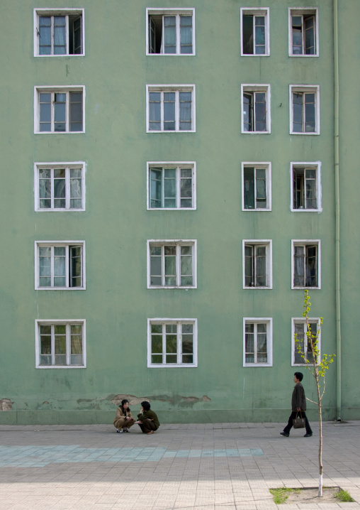 Green building in the city center, Pyongan Province, Pyongyang, North Korea