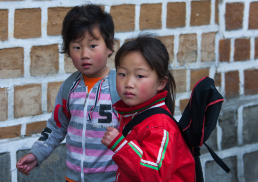 Portrait of a North Korean girls, North Hwanghae Province, Kaesong, North Korea