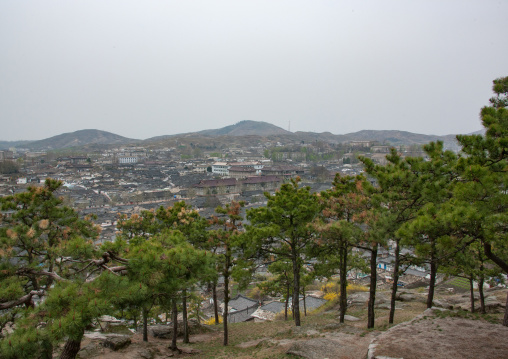 High angle view of the Korean houses in the old town, North Hwanghae Province, Kaesong, North Korea