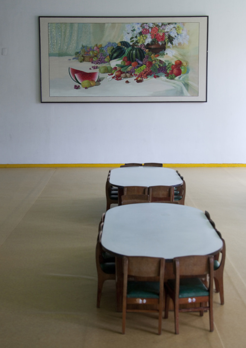 Empty canteen in Kwangbok school, Pyongan Province, Pyongyang, North Korea