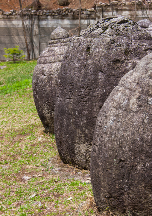 Funerary jars for the monks in Pohyon temple, Hyangsan county, Mount Myohyang, North Korea