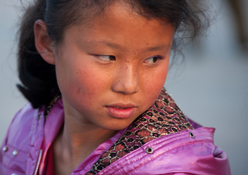 Portrait of a North Korean girl, Kangwon Province, Wonsan, North Korea