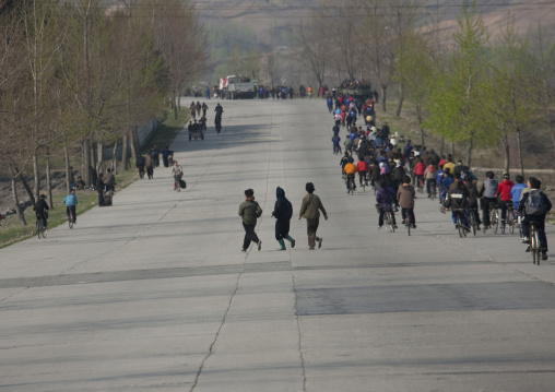 Collective works on sunday, Pyongan Province, Pyongyang, North Korea