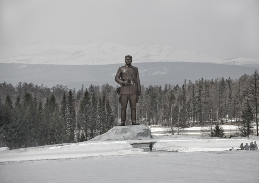 President Kim ii Sung statue on the Grand monument, Ryanggang Province, Samjiyon, North Korea