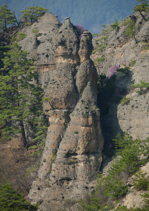 Phallic rock formations, North Hamgyong province, Chilbosan, North Korea