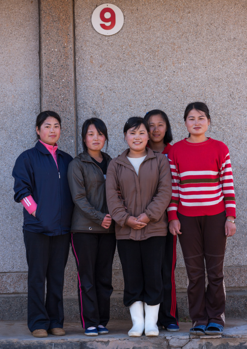 Portrait of North Korean peasants in a village, North Hamgyong Province, Jung Pyong Ri, North Korea