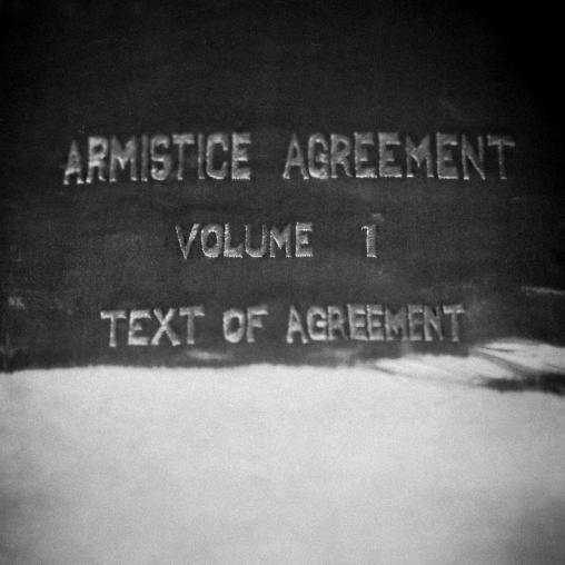 The armistice agreement in the North Korea peace museum, North Hwanghae Province, Panmunjom, North Korea