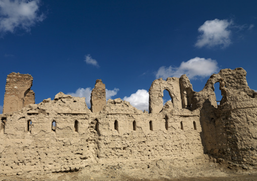 Ruined Wall Of Old House In Al Minzfah Area In Ibra, Oman