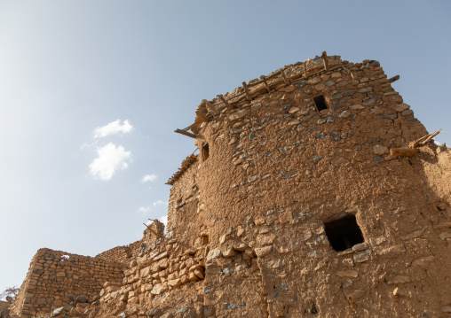 Stone and mudbrick houses in an abandoned village, Jebel Akhdar, Wadi Bani Habib, Oman