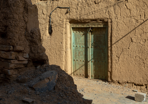 Omani wooden carved door, Ad Dakhiliyah Region, Al Hamra, Oman