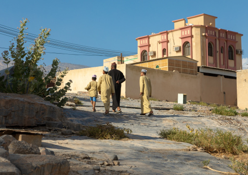 Omani people in the new town, Ad Dakhiliyah Region, Al Hamra, Oman