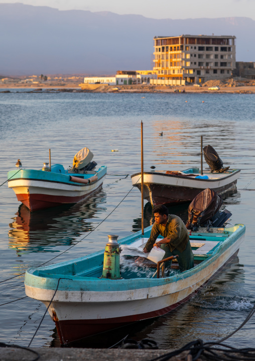 Fishermen boats in the port, Dhofar Governorate, Mirbat, Oman