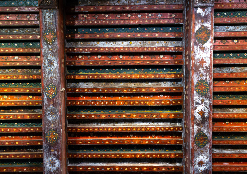 Painted ceiling in jabrin castle, Ad Dakhiliyah Region, Jabreen, Oman