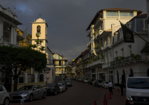 Panama, Province Of Panama, Panama City, Facades And Balconies Of The Old District In Casco Viejo
