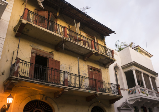 Panama, Province Of Panama, Panama City, Renovation On An Old Building Begins In Unesco Protected Area Of Casco Viejo