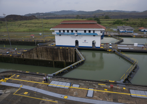 Panama, Province Of Panama, Panama City, Miraflores Locks In The Panama Canal