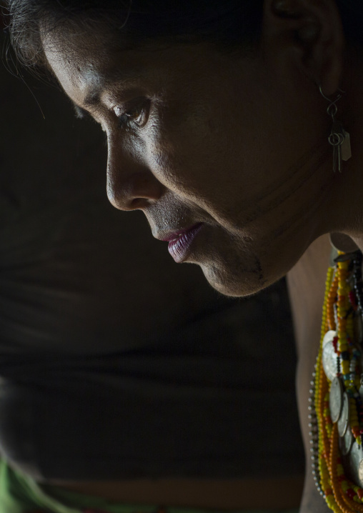 Panama, Darien Province, Bajo Chiquito, Woman Of The Native Indian Embera Tribe