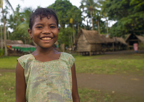 Smiling islander girl, Milne Bay Province, Trobriand Island, Papua New Guinea