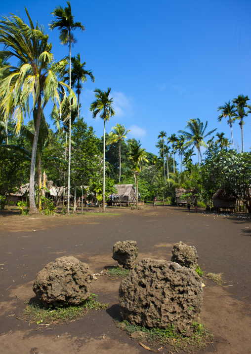 Former yam house in a village, Milne Bay Province, Trobriand Island, Papua New Guinea
