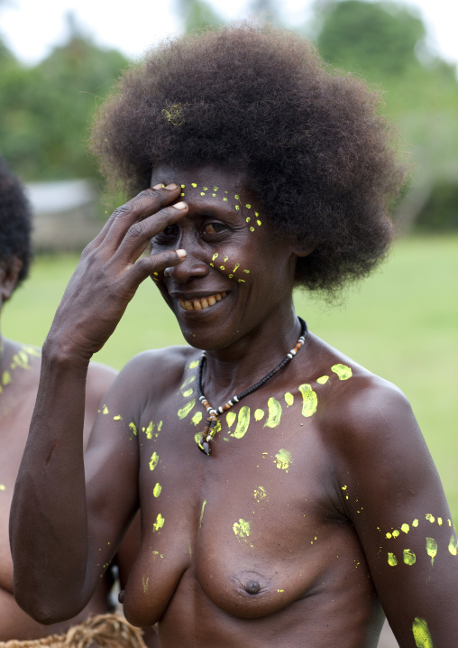 Portrait of a woman with a traditional makeup, Autonomous Region of Bougainville, Bougainville, Papua New Guinea