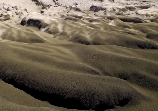 Ashes after a volcanic eruption in Tavurvur volcano, East New Britain Province, Rabaul, Papua New Guinea