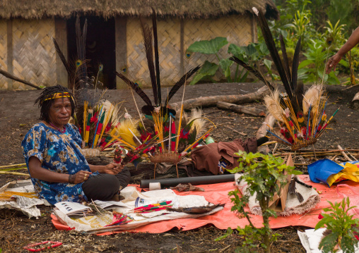 Melpa tribe woman makeup during a sing-sing, Western Highlands Province, Mount Hagen, Papua New Guinea