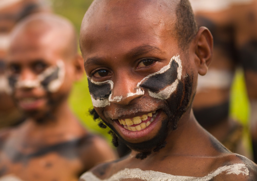 Khoril tribe boys during a sing sing, Western Highlands Province, Mount Hagen, Papua New Guinea