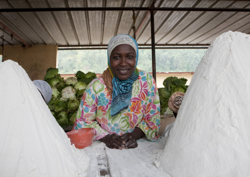Rwandan woman in the market, Lake Kivu, Gisenye, Rwanda