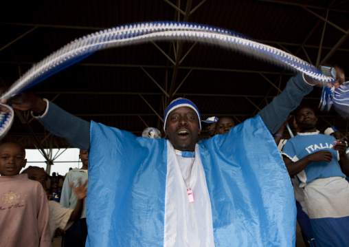 Fans during a football match, Kigali Province, Kigali, Rwanda