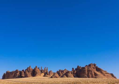 Rocky landscape of Madain Saleh, Al Madinah Province, Alula, Saudi Arabia