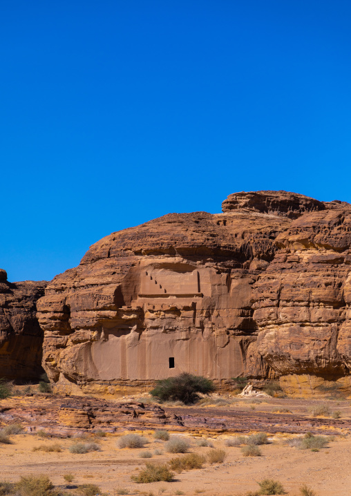 Nabataean tombs in al-Hijr archaeological site in Madain Saleh, Al Madinah Province, Alula, Saudi Arabia