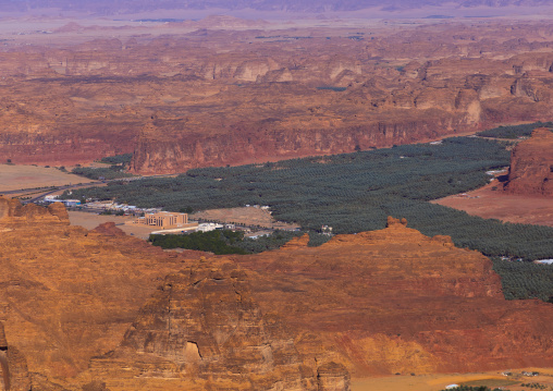 Oasis in the middle of the wadi al-Qura, Al Madinah Province, Alula, Saudi Arabia